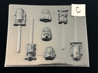 118sp Star Wonders Assortment Chocolate Candy Lollipop Mold FACTORY SECOND